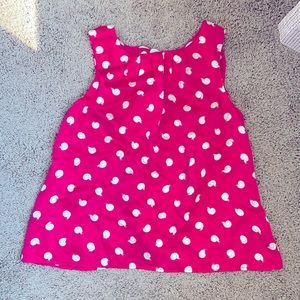 Anthropologie pink silk polka dot sleeveless top 0